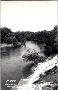 RPPC Branch of the Au Sable River Near Fairview MI Vintage Postcard N54