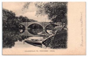 Early 1900s Perkiomen Creek, Collegeville, PA Postcard