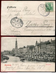 dc3129 - Germany BAHNPOST 1913. HAMBURG Postcard to Zivkov Czechia