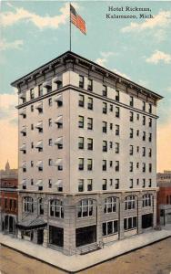 Kalamazoo Michigan Hotel Rickman Antique Postcard J51149