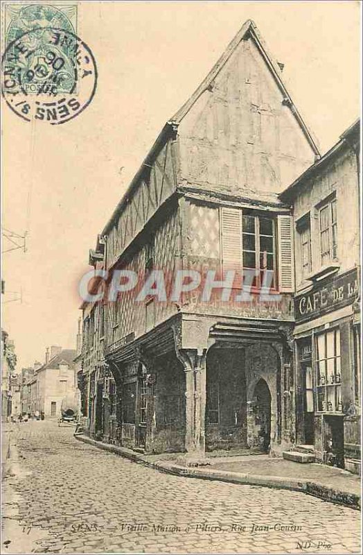 Old Postcard Sens Old Pillars House Rue Jean Cousin