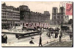 Paris 4 - The Barracks Cite Notre Dame - horse - Old Postcard