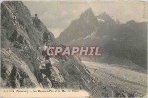 Old Postcard Chamonix The Bad and No Ice Climbing Sea