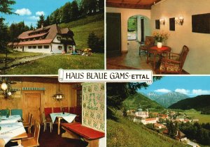 Vintage Postcard Wellness and Relaxation Vacation Haus Blaue Gams Ettal Germany