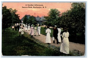 1914 A Sunday Afternoon Seneca Park Rochester New York NY Posted Postcard