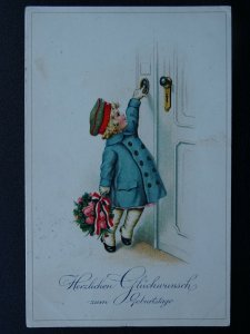 German Happy Birthday HERZLICHEN GLÜCKWUNSCH Zum Geburtstage c1918 Postcard