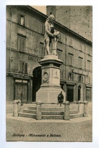 496976 Italy Bologna Galvani monument bank street advertising Vintage postcard