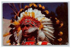 Vintage 1960's Postcard Sioux Indian Chief Big Cloud in War Bonnet