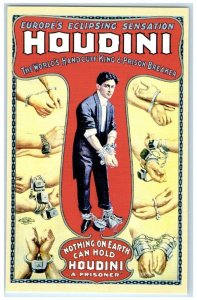 Europe's Eclipsing Sensation Houdini Handcuff King Prison Breaker Postcard