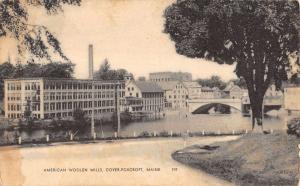 Foxcroft Maine American Woolen Mills Bridge Scene Antique Postcard K13047