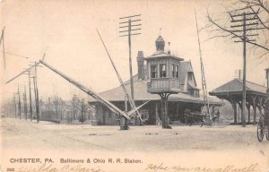 Chester Pennsylvania Baltimore Ohio  Train Station Vintage Postcard AA29845