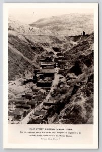 Bingham Canyon Main Street Utah RPPC Real Photo Postcard B35