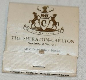 The Sheraton-Carlton Washington DC 30 Strike Matchbook