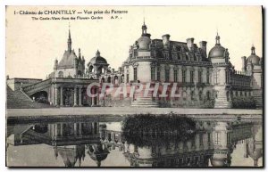 Old Postcard Chateau de Chantilly shooting Parterre