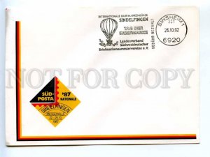 418140 GERMANY 1992 year Stamp Day Sindelfingen Balloon Sinsheim COVER