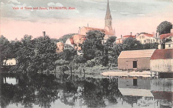 View of Town & Brook in Plymouth, Massachusetts