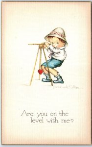 Postcard - Are you on the level with me? - Boy with Heart Art Print