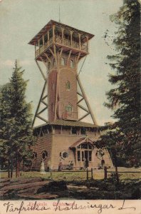 Kingskulle Viktsnäs Observation Tower Postcard Sweden to Canada 1910s