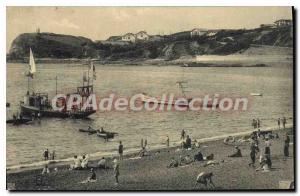 Postcard Old St Jean de Luz A Corner of Beach and Pointe Ste Barbe