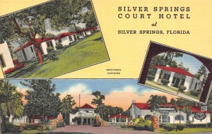 Silver Springs, FL Florida  SILVER SPRINGS COURT HOTEL Roadside ca1940s Postcard