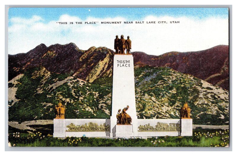 Vintage Postcard This Is The Place Monument Salt Lake City Utah