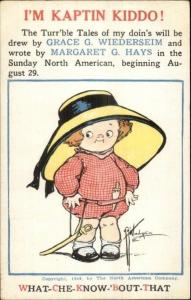 Grace Wiederseim Margaret Hays Kaptin Kiddo SCARCE ADVERTISING Postcard myn