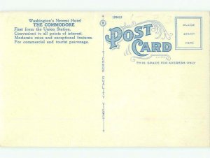Unused W-Border COMMODORE HOTEL Washington DC hr8897