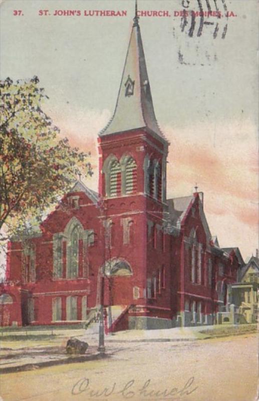 Iowa Des Moines St John's Lutheran Church 1909