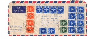 Airmail Cover from India to Admissions Univesity of Florida, Gainville Used 1962