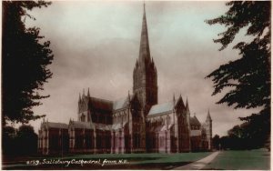 Vintage Postcard 1910's Salisbury Cathedral From N.E. Wiltshire England UK