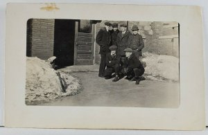 RPPC Attractive Group of 6 Men Posing for Photo Postcard Q7