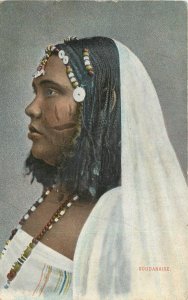 c1910 Postcard; Soudanaise, Woman of Sudan w/ Jewelry, Scarification on Face