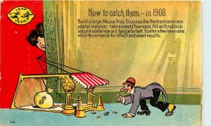 Leap Year Postcard; How to Catch Them in 1908, A Trap with Money as Bait