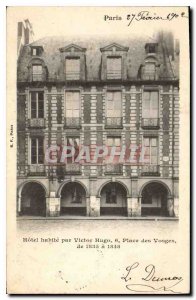 Postcard Old Paris Hotel Lives by Victor Hugo Place des Vosges