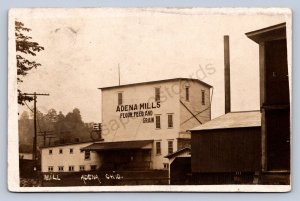 J87/ Adena Ohio RPPC Postcard c1910 near Stuebenville Cadiz Mills Elevator 563