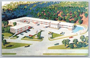 Artist Conception~Arlington Virginia~Iwo Jima Motor Hotel Air View~Vintage PC