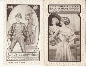 GREETINGS   WHO'S LOONEY NOW / CALL  2 postcards