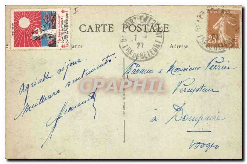 Old Postcard Belfort Lion Vignette Tuberculosis