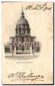 Old Postcard Paris Dome des Invalides