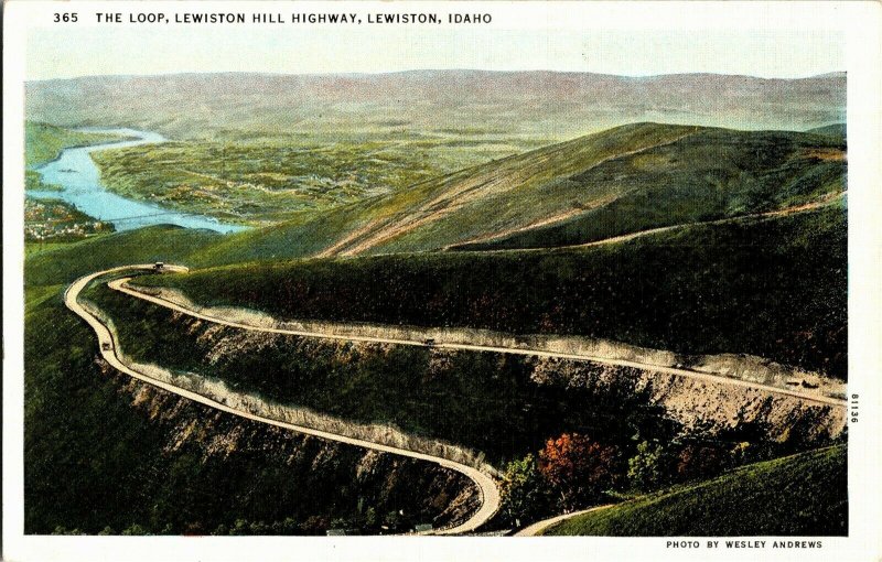 The Loop, Lewiston Hill Highway, Lewiston ID Vintage Postcard B78