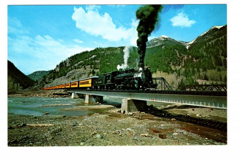 Silverton Narrow Gauge Passenger Railway Train , Elk Park Bridge, Colorado,