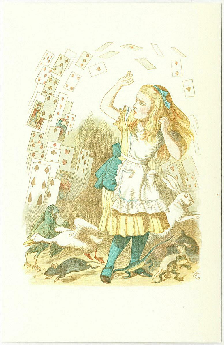 Alice in Wonderland Shower of Playing Cards Postcard by John Tenniel #2 ...