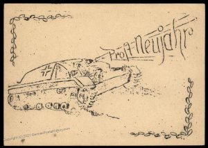 3rd Reich Germany Sturmgeschuetz 666 Weihnacht Christmas Card FELDPOST Cov 99518