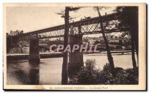 Old Postcard Treboul Douarnenez Grand Bridge