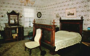 Vintage Postcard Sagamore Hill Oyster Bay Winter Bedroom Long Island NY