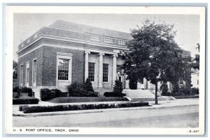 c1930's US Post Office Building Stairway Troy Ohio OH Clear View Postcard