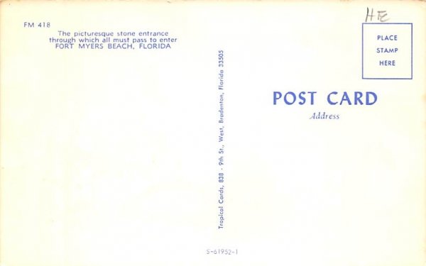Fort Myers Beach, FL, USA Florida Postcard