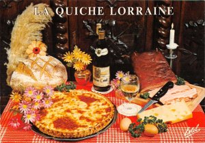 US4069 La Quiche Lorraine Food On Table Postcard recipe food