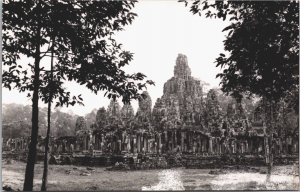 Cambodia Siem Reap Angkor Bayon Temple Vintage RPPC 09.02 