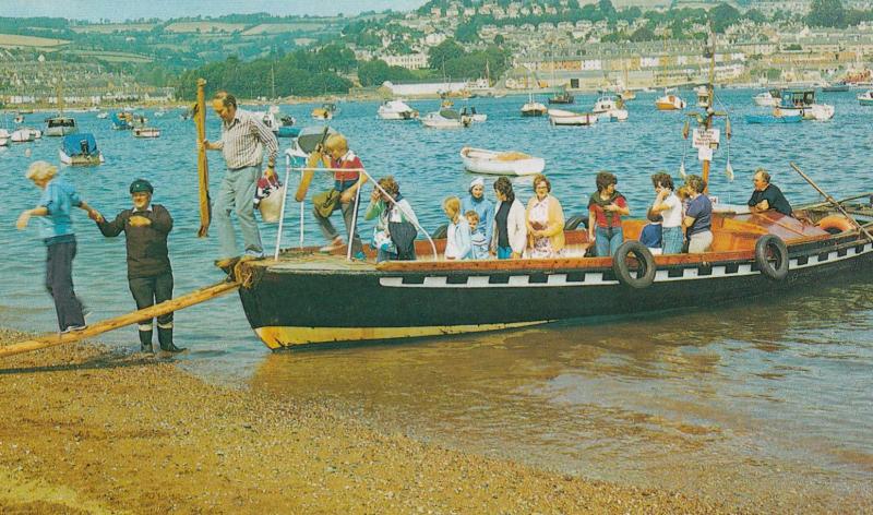 Devon Shaldon Ferry Guard Alighting Passengers 1970s Postcard